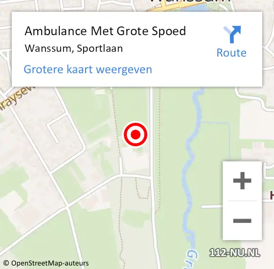 Locatie op kaart van de 112 melding: Ambulance Met Grote Spoed Naar Wanssum, Sportlaan op 11 juli 2017 19:10