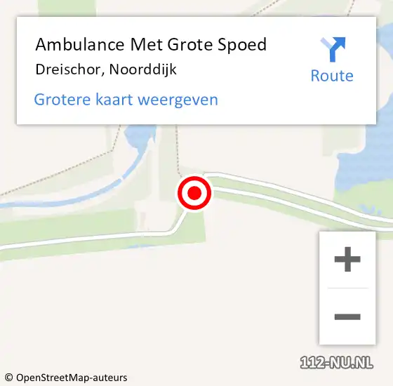 Locatie op kaart van de 112 melding: Ambulance Met Grote Spoed Naar Dreischor, Noorddijk op 11 juli 2017 19:49