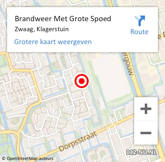 Locatie op kaart van de 112 melding: Brandweer Met Grote Spoed Naar Zwaag, Klagerstuin op 11 juli 2017 20:40