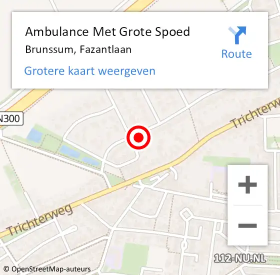 Locatie op kaart van de 112 melding: Ambulance Met Grote Spoed Naar Brunssum, Fazantlaan op 26 januari 2014 19:22