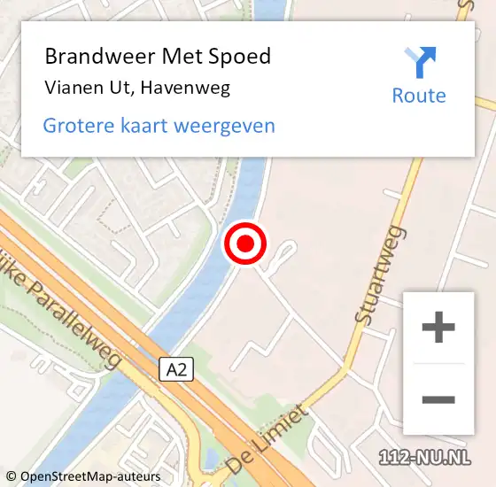 Locatie op kaart van de 112 melding: Brandweer Met Spoed Naar Vianen Ut, Havenweg op 11 juli 2017 23:41