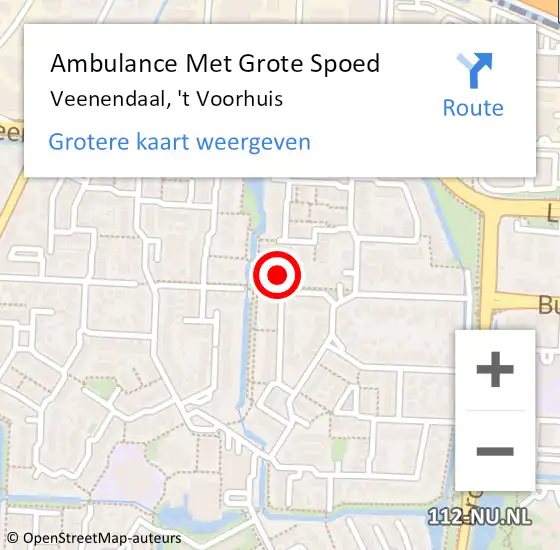 Locatie op kaart van de 112 melding: Ambulance Met Grote Spoed Naar Veenendaal, 't Voorhuis op 11 juli 2017 23:50