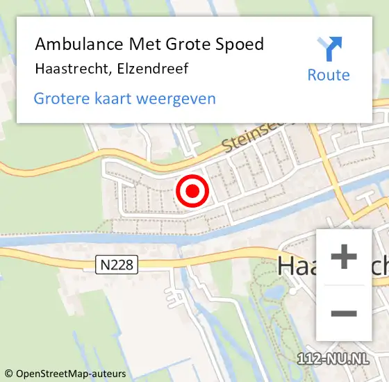 Locatie op kaart van de 112 melding: Ambulance Met Grote Spoed Naar Haastrecht, Elzendreef op 12 juli 2017 00:02