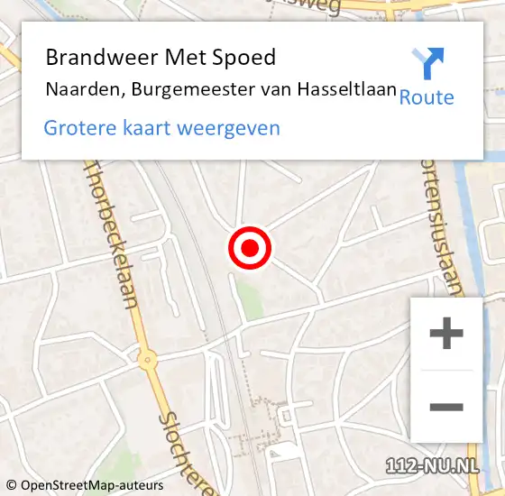 Locatie op kaart van de 112 melding: Brandweer Met Spoed Naar Naarden, Burgemeester van Hasseltlaan op 12 juli 2017 06:27