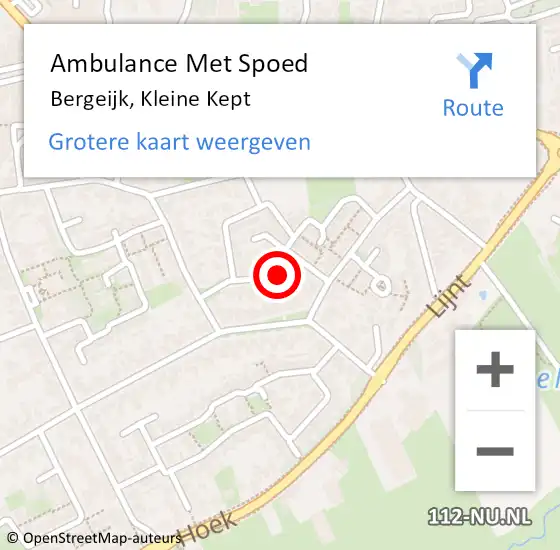 Locatie op kaart van de 112 melding: Ambulance Met Spoed Naar Bergeijk, Kleine Kept op 12 juli 2017 06:29