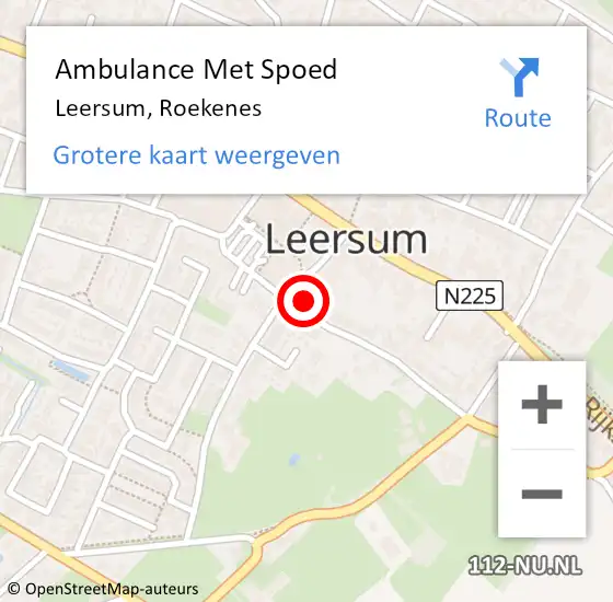 Locatie op kaart van de 112 melding: Ambulance Met Spoed Naar Leersum, Roekenes op 12 juli 2017 06:38