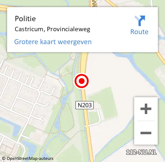 Locatie op kaart van de 112 melding: Politie Castricum, Provincialeweg op 12 juli 2017 08:52