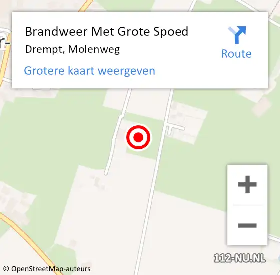 Locatie op kaart van de 112 melding: Brandweer Met Grote Spoed Naar Drempt, Molenweg op 12 juli 2017 10:02