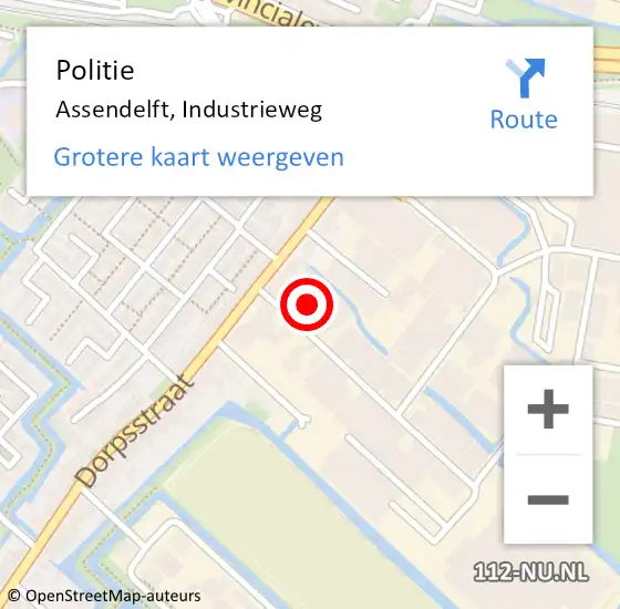 Locatie op kaart van de 112 melding: Politie Assendelft, Industrieweg op 12 juli 2017 11:03