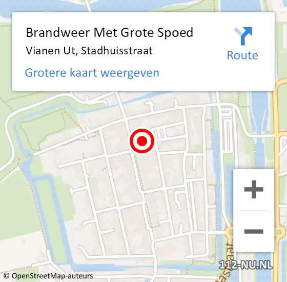 Locatie op kaart van de 112 melding: Brandweer Met Grote Spoed Naar Vianen Ut, Stadhuisstraat op 12 juli 2017 11:13