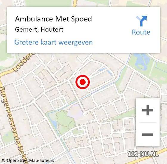 Locatie op kaart van de 112 melding: Ambulance Met Spoed Naar Gemert, Houtert op 12 juli 2017 11:43