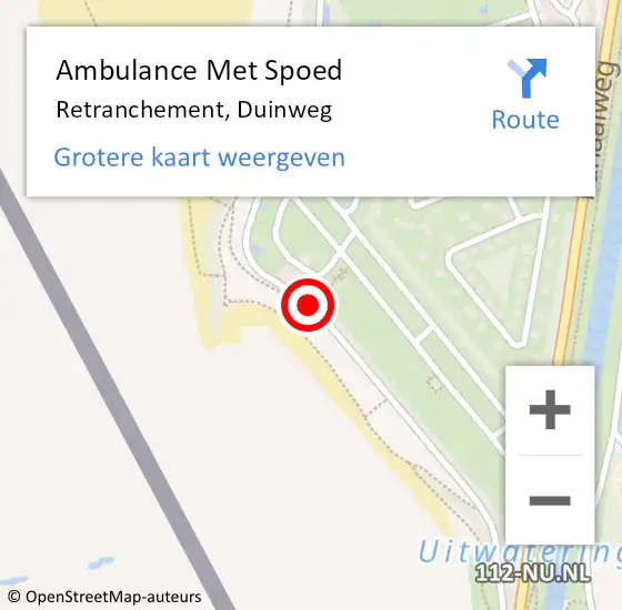 Locatie op kaart van de 112 melding: Ambulance Met Spoed Naar Retranchement, Duinweg op 12 juli 2017 11:53