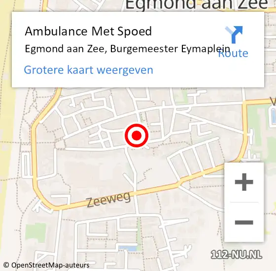 Locatie op kaart van de 112 melding: Ambulance Met Spoed Naar Egmond aan Zee, Burgemeester Eymaplein op 26 januari 2014 20:30