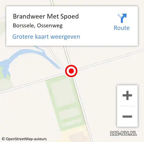 Locatie op kaart van de 112 melding: Brandweer Met Spoed Naar Borssele, Ossenweg op 12 juli 2017 13:52