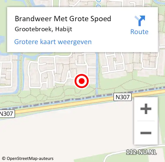 Locatie op kaart van de 112 melding: Brandweer Met Grote Spoed Naar Grootebroek, Habijt op 26 januari 2014 20:34