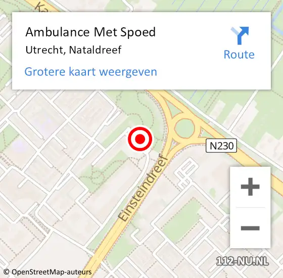 Locatie op kaart van de 112 melding: Ambulance Met Spoed Naar Utrecht, Nataldreef op 12 juli 2017 16:00