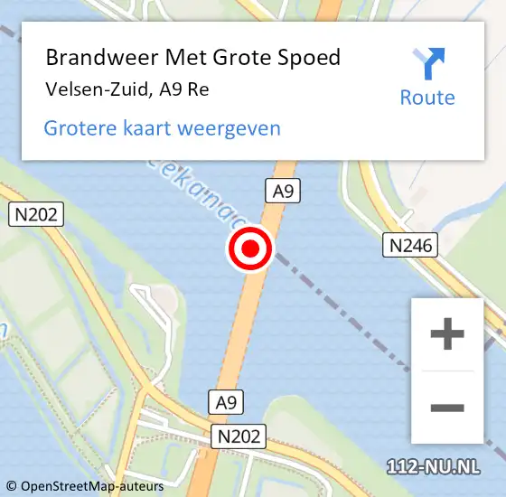 Locatie op kaart van de 112 melding: Brandweer Met Grote Spoed Naar Velsen-Zuid, A9 R hectometerpaal: 48,4 op 12 juli 2017 16:03
