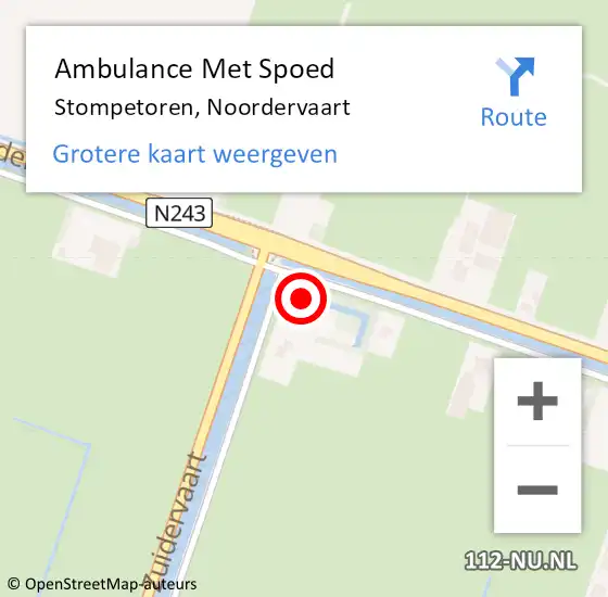 Locatie op kaart van de 112 melding: Ambulance Met Spoed Naar Stompetoren, Noordervaart op 12 juli 2017 17:35