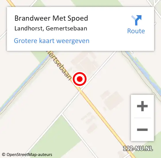 Locatie op kaart van de 112 melding: Brandweer Met Spoed Naar Landhorst, Gemertsebaan op 12 juli 2017 18:21