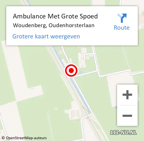 Locatie op kaart van de 112 melding: Ambulance Met Grote Spoed Naar Woudenberg, Oudenhorsterlaan op 12 juli 2017 18:54