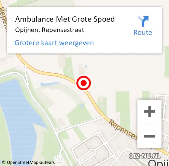 Locatie op kaart van de 112 melding: Ambulance Met Grote Spoed Naar Opijnen, Repensestraat op 12 juli 2017 19:01