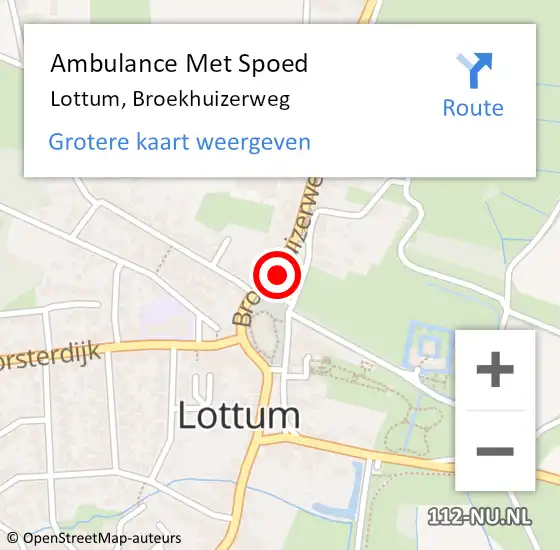 Locatie op kaart van de 112 melding: Ambulance Met Spoed Naar Lottum, Broekhuizerweg op 26 januari 2014 21:17