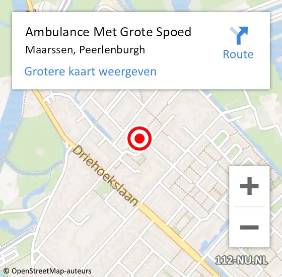 Locatie op kaart van de 112 melding: Ambulance Met Grote Spoed Naar Maarssen, Peerlenburgh op 12 juli 2017 20:17