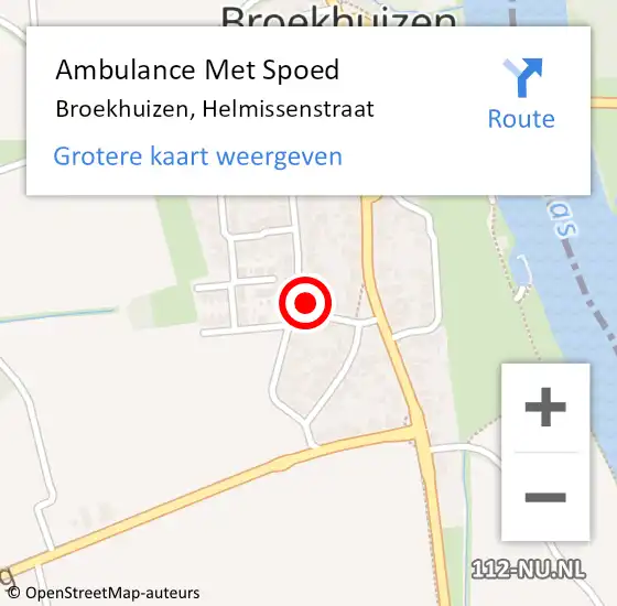 Locatie op kaart van de 112 melding: Ambulance Met Spoed Naar Broekhuizen, Helmissenstraat op 26 januari 2014 21:22