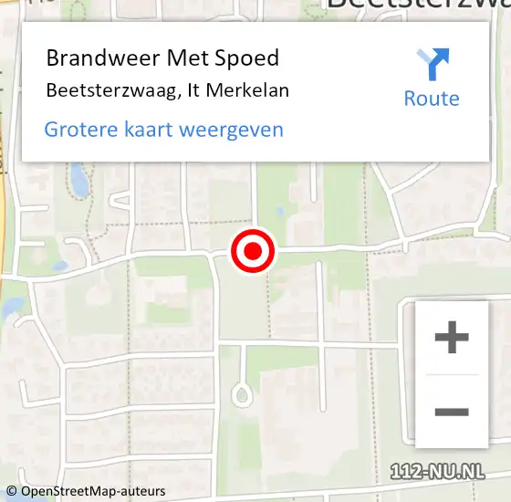 Locatie op kaart van de 112 melding: Brandweer Met Spoed Naar Beetsterzwaag, It Merkelan op 12 juli 2017 20:42