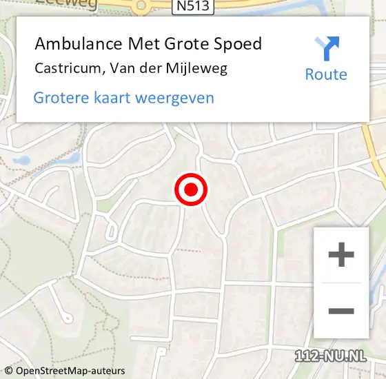 Locatie op kaart van de 112 melding: Ambulance Met Grote Spoed Naar Castricum, Van der Mijleweg op 12 juli 2017 20:43