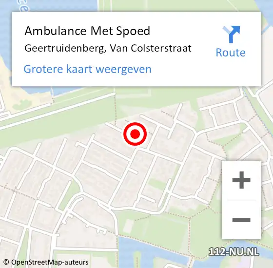 Locatie op kaart van de 112 melding: Ambulance Met Spoed Naar Geertruidenberg, Van Colsterstraat op 12 juli 2017 21:15