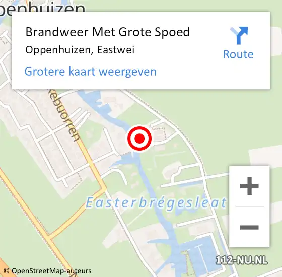 Locatie op kaart van de 112 melding: Brandweer Met Grote Spoed Naar Oppenhuizen, Eastwei op 12 juli 2017 21:27