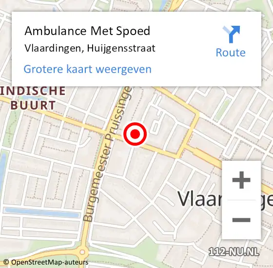 Locatie op kaart van de 112 melding: Ambulance Met Spoed Naar Vlaardingen, Huijgensstraat op 12 juli 2017 22:47