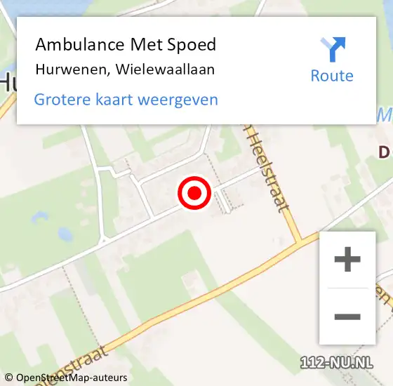 Locatie op kaart van de 112 melding: Ambulance Met Spoed Naar Hurwenen, Wielewaallaan op 12 juli 2017 23:28