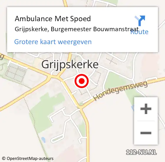 Locatie op kaart van de 112 melding: Ambulance Met Spoed Naar Grijpskerke, Burgemeester Bouwmanstraat op 13 juli 2017 02:17