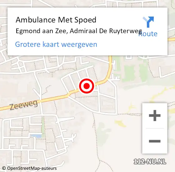 Locatie op kaart van de 112 melding: Ambulance Met Spoed Naar Egmond aan Zee, Admiraal De Ruyterweg op 13 juli 2017 02:45