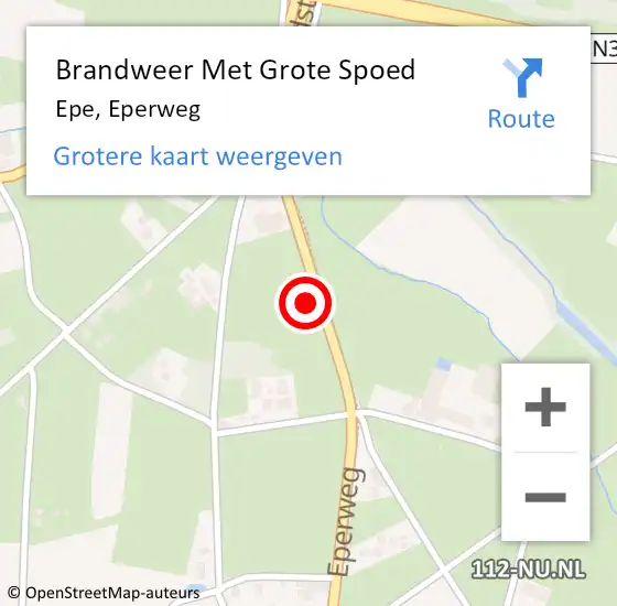 Locatie op kaart van de 112 melding: Brandweer Met Grote Spoed Naar Epe, Eperweg op 13 juli 2017 07:41