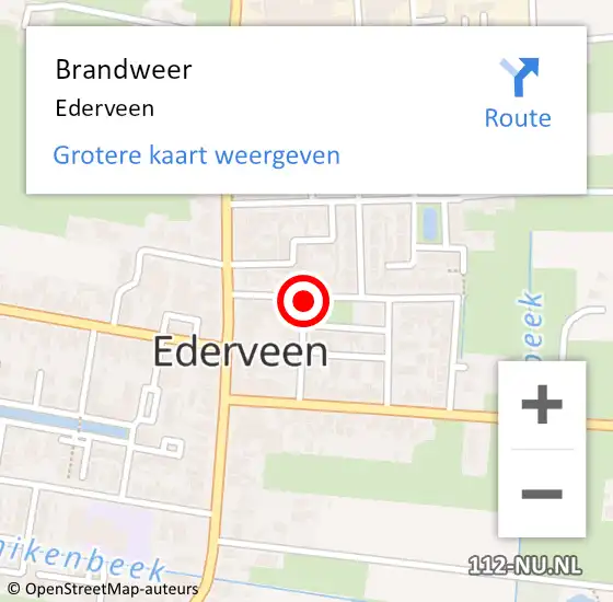 Locatie op kaart van de 112 melding: Brandweer Ederveen op 26 januari 2014 22:10