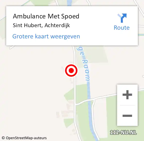 Locatie op kaart van de 112 melding: Ambulance Met Spoed Naar Sint Hubert, Achterdijk op 13 juli 2017 10:04