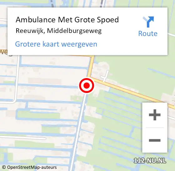 Locatie op kaart van de 112 melding: Ambulance Met Grote Spoed Naar Reeuwijk, Middelburgseweg op 13 juli 2017 10:29