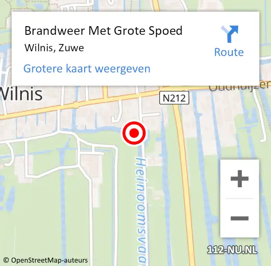 Locatie op kaart van de 112 melding: Brandweer Met Grote Spoed Naar Wilnis, Zuwe op 13 juli 2017 11:37