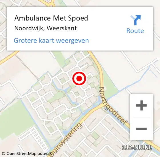 Locatie op kaart van de 112 melding: Ambulance Met Spoed Naar Noordwijk, Weerskant op 13 juli 2017 11:45