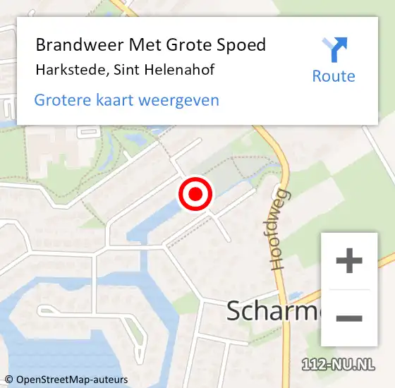 Locatie op kaart van de 112 melding: Brandweer Met Grote Spoed Naar Harkstede, Sint Helenahof op 26 januari 2014 22:52