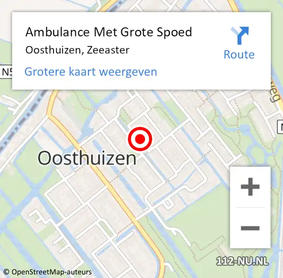 Locatie op kaart van de 112 melding: Ambulance Met Grote Spoed Naar Oosthuizen, Zeeaster op 13 juli 2017 15:46