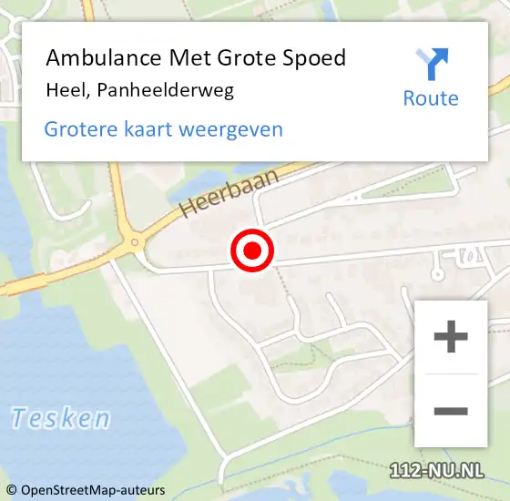 Locatie op kaart van de 112 melding: Ambulance Met Grote Spoed Naar Heel, Panheelderweg op 13 juli 2017 16:01