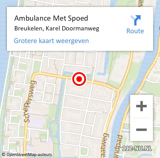 Locatie op kaart van de 112 melding: Ambulance Met Spoed Naar Breukelen, Karel Doormanweg op 13 juli 2017 16:26