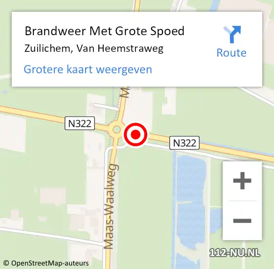 Locatie op kaart van de 112 melding: Brandweer Met Grote Spoed Naar Zuilichem, Van Heemstraweg op 13 juli 2017 16:33