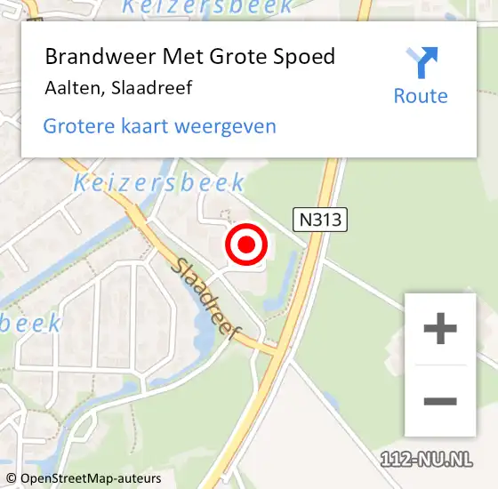 Locatie op kaart van de 112 melding: Brandweer Met Grote Spoed Naar Aalten, Slaadreef op 13 juli 2017 16:48