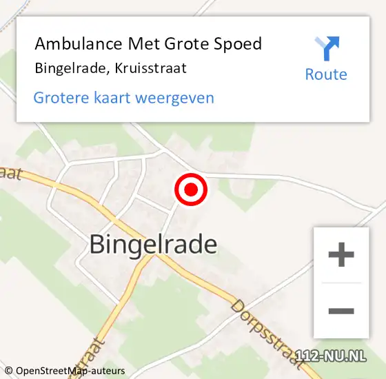 Locatie op kaart van de 112 melding: Ambulance Met Grote Spoed Naar Bingelrade, Kruisstraat op 26 januari 2014 23:43