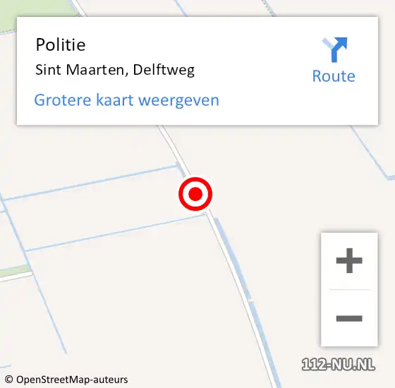 Locatie op kaart van de 112 melding: Politie Sint Maarten, Delftweg op 13 juli 2017 17:30